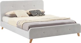 Κρεβάτι διπλό Restel pakoworld ύφασμα γκρι 160x200εκ