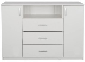 Μπουφές Με 2 Ντουλάπια Κ 3 Συρτάρια Adler Λευκός 120x45x85y Εκ.