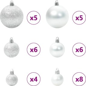 vidaXL Τεχνητό Χριστουγεννιάτικο Δέντρο με 150 LED Λευκό 120 cm