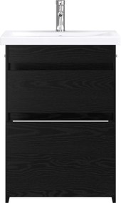 vidaXL Σετ Επίπλων Μπάνιου Μαύρη Δρυς 61 x 40 x 84,5 εκ