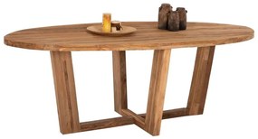 Τραπέζι Τραπεζαρίας Οβάλ Carib HM9560 250x110x78cm Από Ξύλο Teak Wood