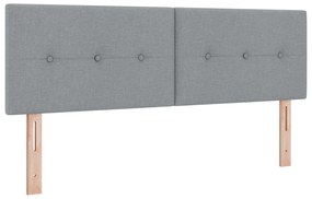 vidaXL Κρεβάτι Box Spring με στρώμα - Ανοιχτό γκρι, 140x200 εκ., Ύφασμα