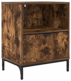 vidaXL Κομοδίνο Καπνιστή δρυς 49 x 36 x 61 εκ Επεξεργασμένο ξύλο