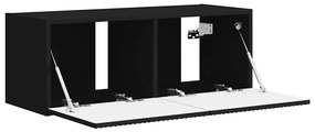 vidaXL Ντουλάπι Τηλεόρασης Τοίχου Επιτοίχιο Μαύρο 60 x 31 x 29.5 εκ