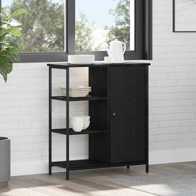 vidaXL Μπουφές Μαύρος Δρυς 70x30x80 εκ Επεξεργασμένο Ξύλο
