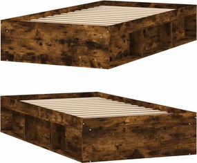 vidaXL Πλαίσιο Κρεβατιού Καπνιστή Δρυς 100x200 εκ.