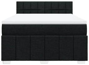 vidaXL Κρεβάτι Boxspring με Στρώμα Μαύρο 160x200 εκ. Υφασμάτινο