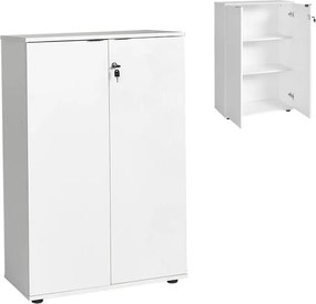 Ντουλάπι γραφείου Rio Megapap με κλειδαριά χρώμα λευκό 72x34x109εκ.