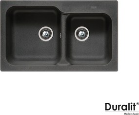 Duralit KZ200 - Νεροχύτης Κουζίνας Συνθετικός 83x50 - 420. Graphite