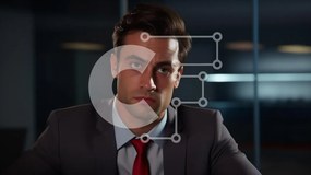 Intra Συλλεκτικό Ξύλινο Παζλ Plywood 4mm - Σοβαρός επιχειρηματίας σε περιβάλλον γραφείου Σε Ξύλινο Κουτί - Διαστάσεις Puzzle: 10x10 cm – 25 κομμάτια