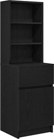 vidaXL Κομοδίνο Μαύρο 39x35x125 εκ. από Επεξεργασμένο Ξύλο