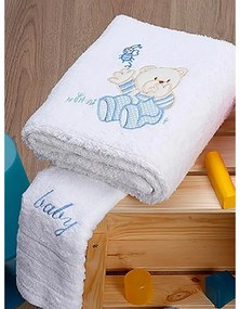 Σετ πετσέτες κεντητές Bear 04 White/Blue
