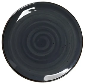 Terra Grey Πιάτο Ρηχό Κεραμικό Γκρι με Διάμετρο 26.5cm