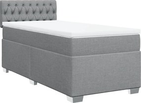 vidaXL Κρεβάτι Boxspring με Στρώμα Ανοιχτό Γκρι 80x200 εκ. Υφασμάτινο