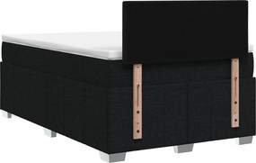 vidaXL Κρεβάτι box spring με στρώμα Μαύρο 120 x 190 cm Ύφασμα