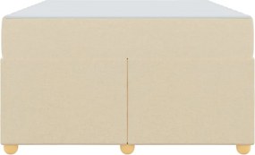 vidaXL Σκελετός Κρεβατιού με στρώμα Κρεμ 120 x 190 cm ύφασμα