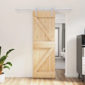 vidaXL Συρόμενη Πόρτα Φυσικό και Λευκό 70 x 210 cm