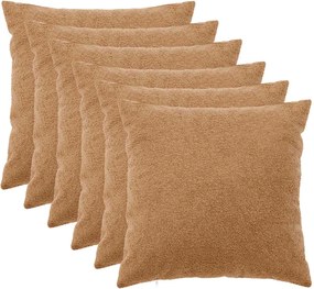vidaXL Κάλυμμα Μαξιλαριού 6 pcs HEERLEN Μπεζ 55 x 55 εκ Μπουκλέ