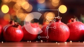 Σετ των 2 Intra Συλλεκτικό Ξύλινο Παζλ Plywood 4mm - Γιορτινά ρόδια στο τραπέζι Σε Ξύλινο Κουτί - Διαστάσεις: 10x10 cm – 25 κομμάτια