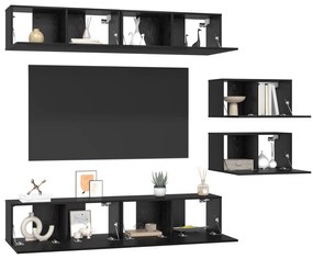 vidaXL Σετ επίπλου τηλεόρασης 6 pcs Μαύρη δρυς 80 x 30 x 30.5 εκ