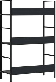 vidaXL Ραφιέρα 3 Επιπέδων Μαύρη 60x27,6x90,5 εκ. Επεξεργασμένο Ξύλο