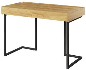 Τραπέζι γραφείου Fresno AG119, Με συρτάρια, Αριθμός συρταριών: 2, 76x110x61cm, 29 kg, Ανοιχτό χρώμα ξύλου, Γκρι | Epipla1.gr