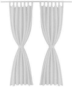 Κουρτίνες με Θηλιές 2 τεμ. Λευκές 140 x 175 εκ. από Microsatin - Λευκό
