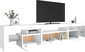 vidaXL Έπιπλο Τηλεόρασης με LED Λευκό 215x36,5x40 εκ.