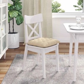 vidaXL Μαξιλάρια καθισμάτων 4 pcs Κρεμ 40 x 40 x 6 cm Μικροΐνες