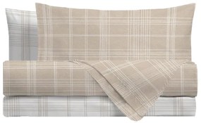Amo la Casa Σετ Σεντόνια King Size Φανελένια με Λάστιχο 170x200/240x290 - Avon Μπεζ