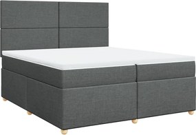vidaXL Κρεβάτι Boxspring με Στρώμα Σκούρο Γκρι 200x200 εκ. Υφασμάτινο
