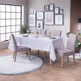 Τραπεζομάντηλο Saverne White Teoran 160X320 Βαμβάκι-Πολυέστερ