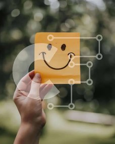 Intra Συλλεκτικό Ξύλινο Παζλ Plywood 4mm - Χαρούμενο χαμογελαστό πρόσωπο σε κολλώδη σημείωση Σε Ξύλινο Κουτί - Διαστάσεις: 10x10 cm – 25 κομμάτια