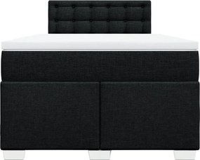 vidaXL Κρεβάτι Boxspring με Στρώμα Μαύρο 120x200 εκ. Υφασμάτινο