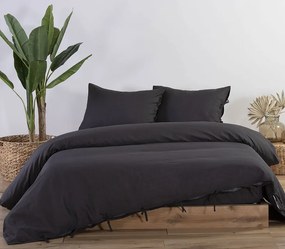 Παπλωματοθήκη Υπέρδιπλη Cotton-Linen Anthracite 240x220 - Nef Nef