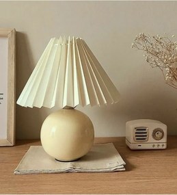 Stewehome Μοντέρνο Επιτραπέζιο Φωτιστικό Κρεμ Ομπρέλα με Ροζ Βάση
