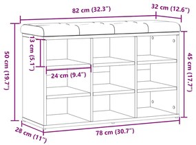 ΠΑΓΚΟΣ ΠΑΠΟΥΤΣΙΩΝ  ARTISAN OAK 82X32X50 CM ΚΑΤΑΣΚΕΥΑΣΜΕΝΟ ΞΥΛΟ 857624