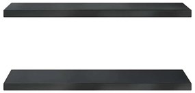 vidaXL Ράφια Τοίχου 2 τεμ. Μαύρο 100x30x3 εκ. Ανοξείδωτο Ατσάλι