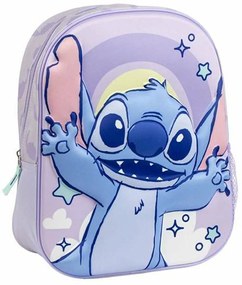 Σχολική Τσάντα 3D Stitch Λιλά 25,0 x 31,0 x 10,0 cm