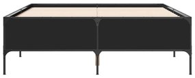 vidaXL Πλαίσιο Κρεβατιού Μαύρο 140 x 190 εκ. Επεξ. Ξύλο & Μέταλλο