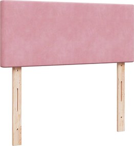 vidaXL Κρεβάτι Boxspring με Στρώμα Ροζ 120x200 εκ. Βελούδινο