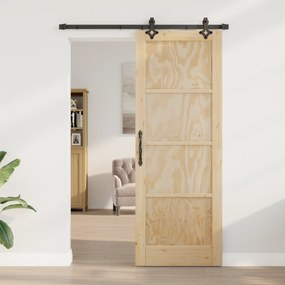 vidaXL Συρόμενη Πόρτα με Σετ Εξαρτημάτων 'ORKDAL' Στερεό Ξύλο Πεύκου