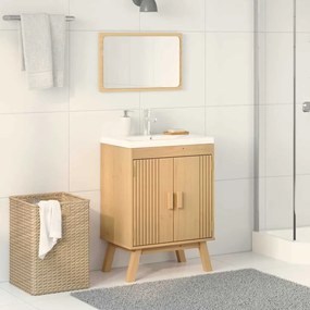 vidaXL Βάση νιπτήρα με ράφι Καφέ 114 x 43 x 73.5 εκ. Μασίφ ξύλο πεύκου