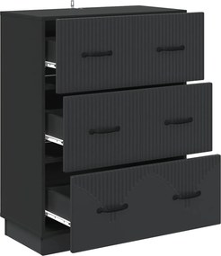vidaXL Ντουλάπι με Συρτάρια Μαύρο 66 x 34,5 x 87 εκ.