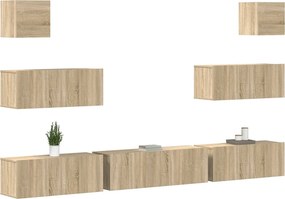 vidaXL Σετ Επίπλων Τηλεόρασης 7 Τεμαχίων Sonoma Δρυς Επεξ. Ξύλο