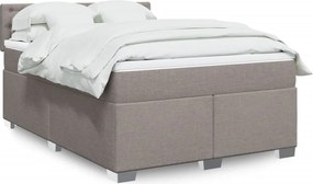 vidaXL Κρεβάτι Boxspring με Στρώμα Taupe 160x200 εκ. Υφασμάτινο