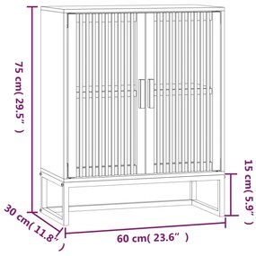 vidaXL Συρταριέρα Μαύρη 60 x 30 x 75 εκ. από Επεξεργασμένο Ξύλο