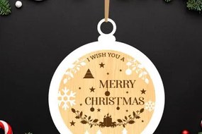 Σετ των 3 Intra απο ξύλο plywood 3mm-4mm πάχος Χριστουγεννιάτικο στολίδι Δίασταση 8x8 cm INTRAFABR-79553988