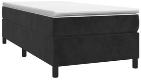 vidaXL Κρεβάτι Boxspring με Στρώμα Μαύρο 80 x 200 εκ. Βελούδινο
