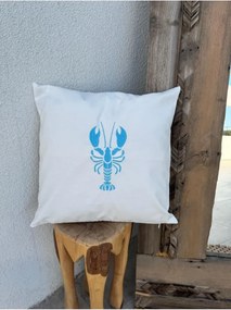 Stewehome Μαξιλαροθήκη με κέντημα αστακού από βελούδο Λευκό 45x45 cm